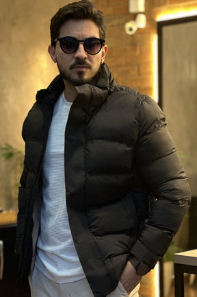 Jaqueta Puffer com Capuz Removível
