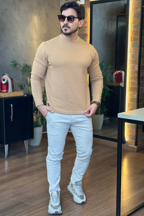 Suéter Texturizado Marrom KingJoe