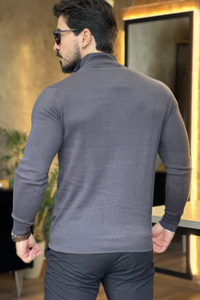 Suéter Tricot Premium – Meio Zíper e Gola Alta