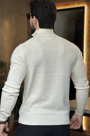 Suéter Tricot Premium – Meio Zíper e Gola Alta