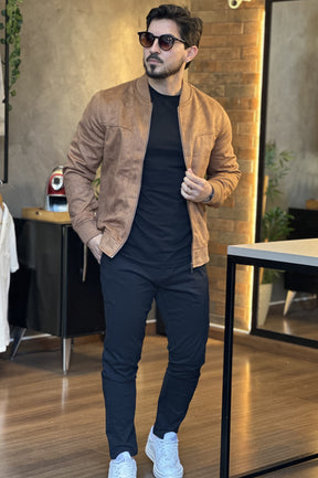 Jaqueta Bomber Suede