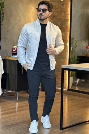 Jaqueta Bomber Suede