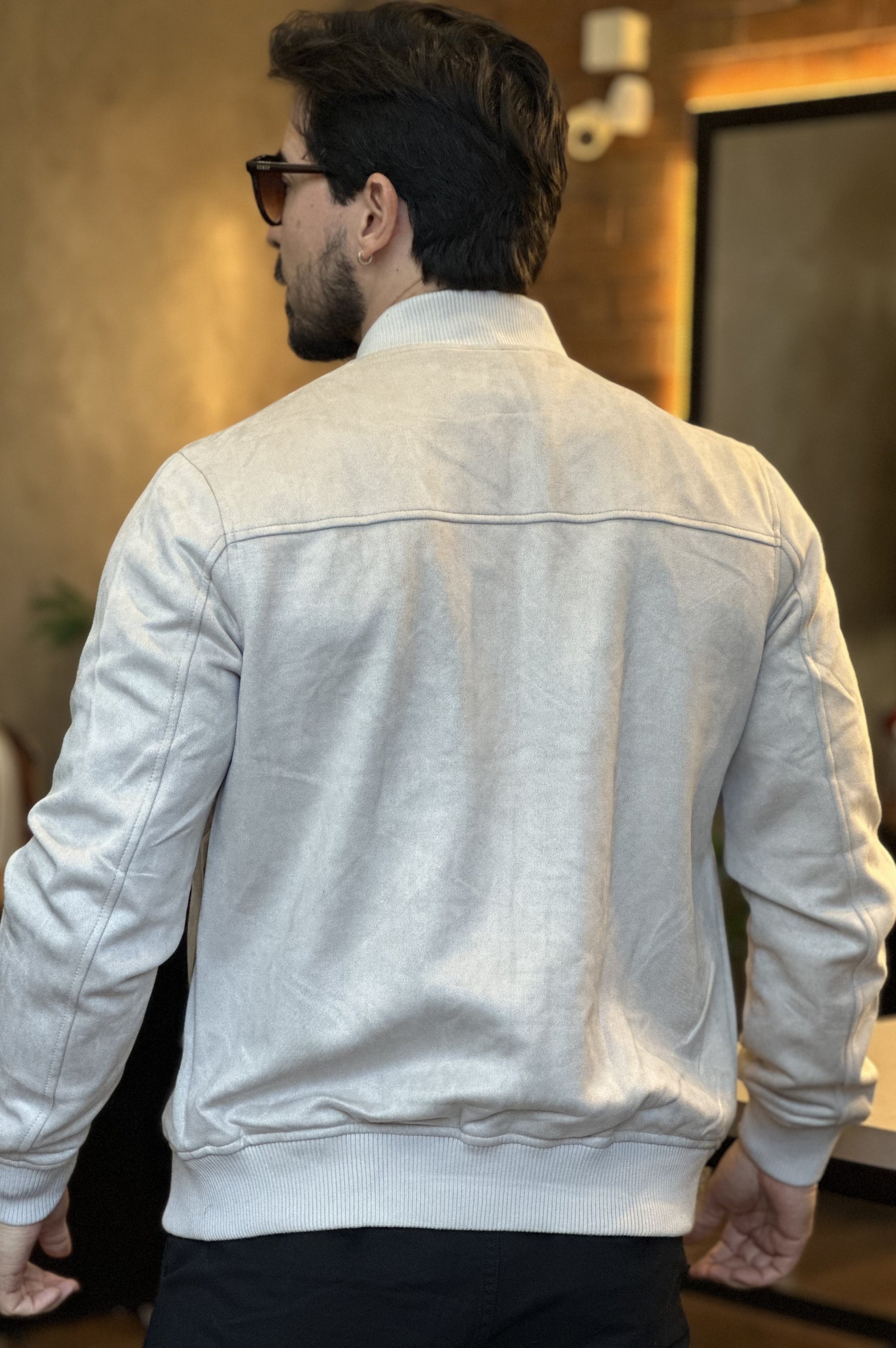 Jaqueta Bomber Suede