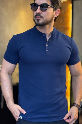 Polo Gola Henley Texturizada M.Artt