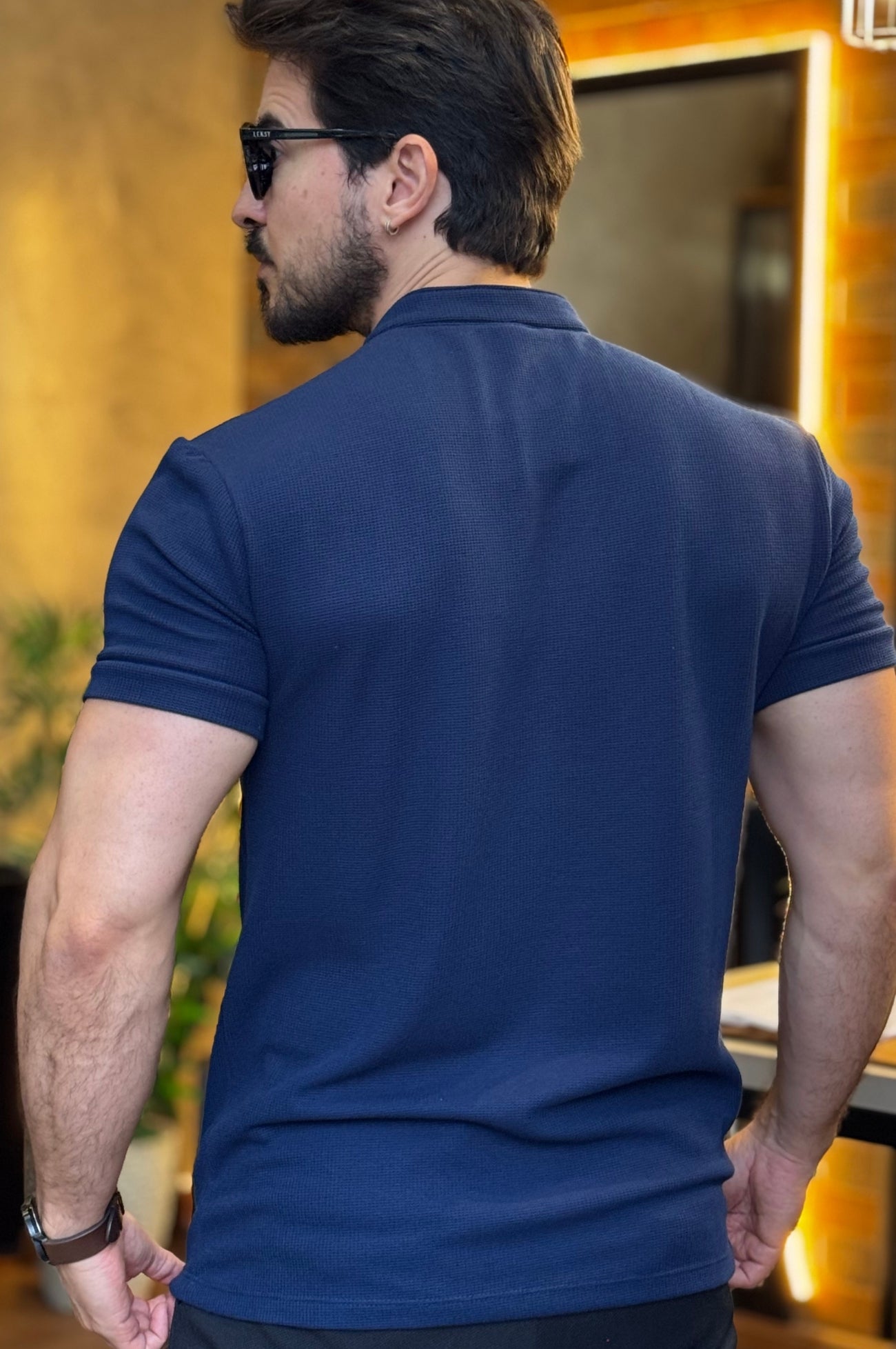 Polo Gola Henley Texturizada M.Artt