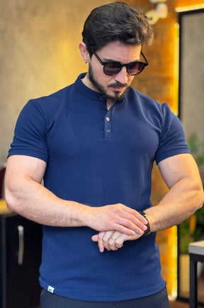 Polo Gola Henley Texturizada M.Artt