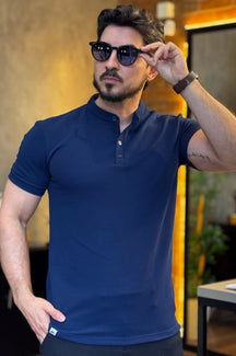 Polo Gola Henley Texturizada M.Artt